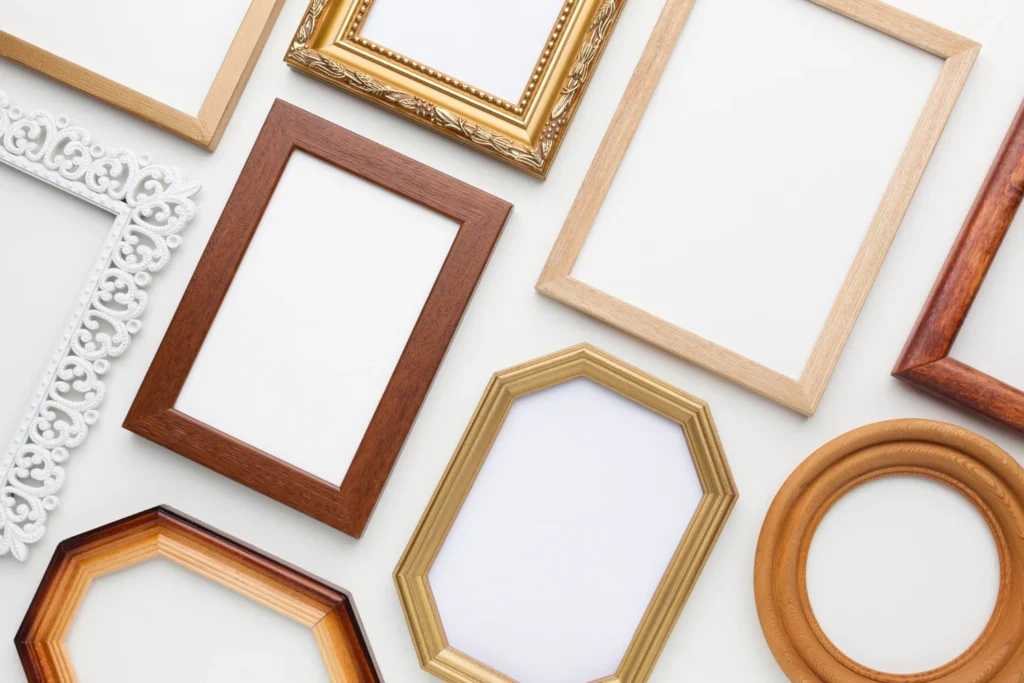 repurposed old frames for decoration