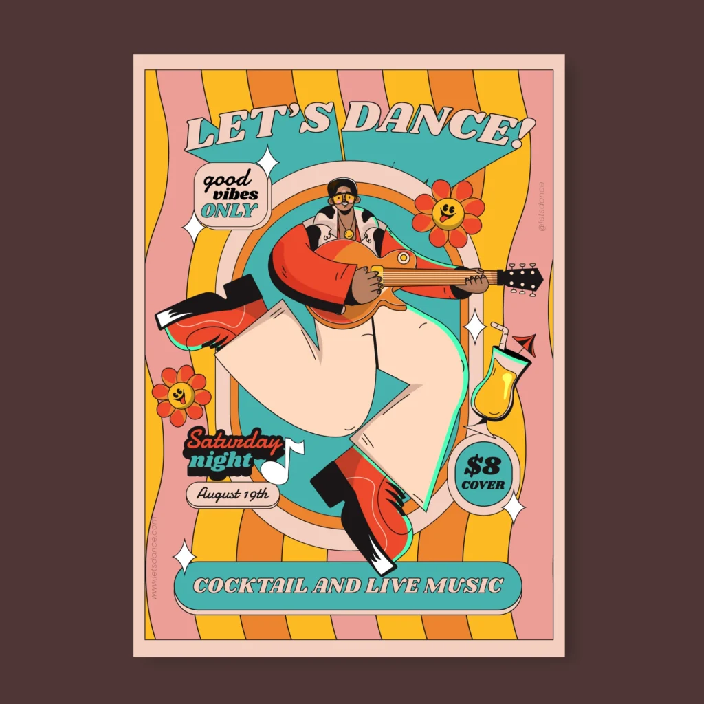 a colorful vintage poster 