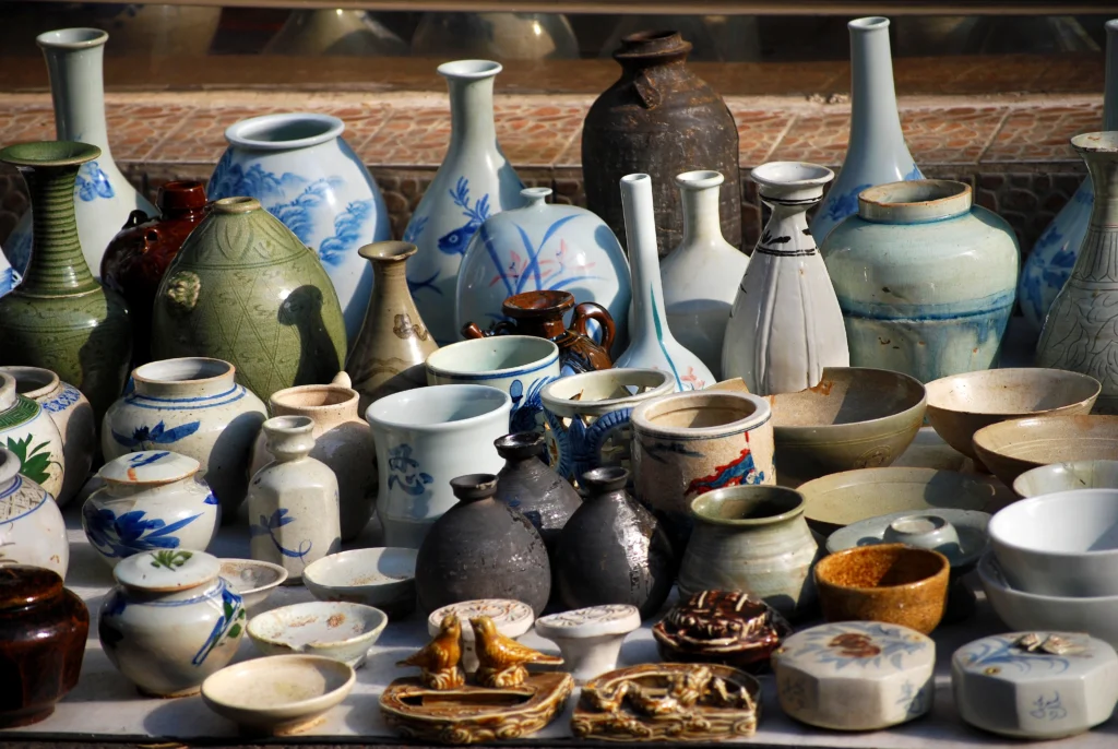 A collection of pottery