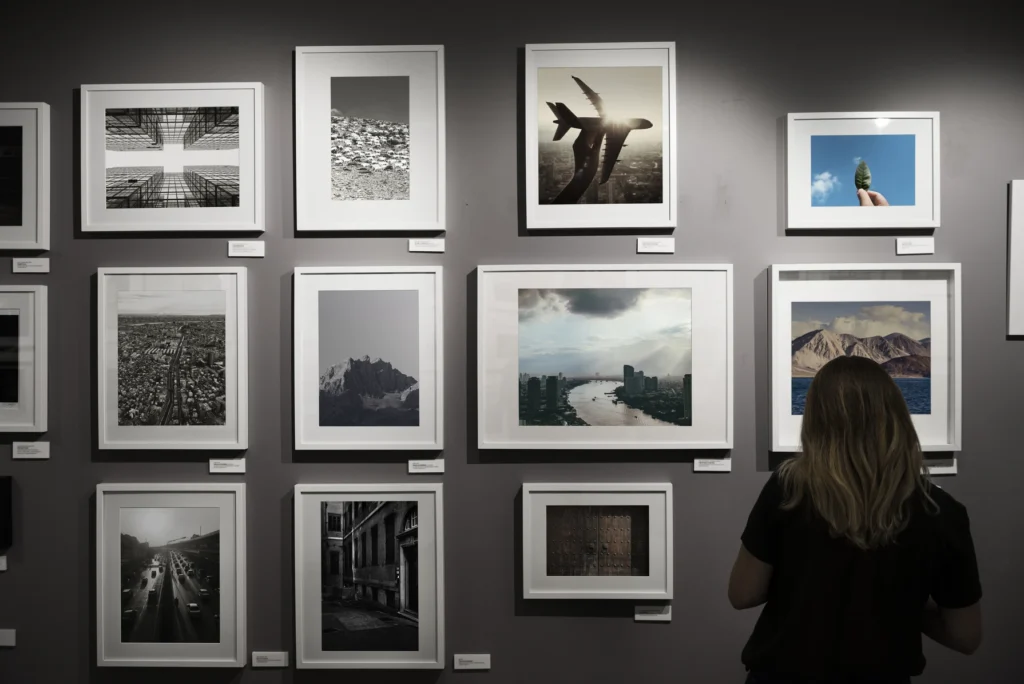 Woman at an art exhibition