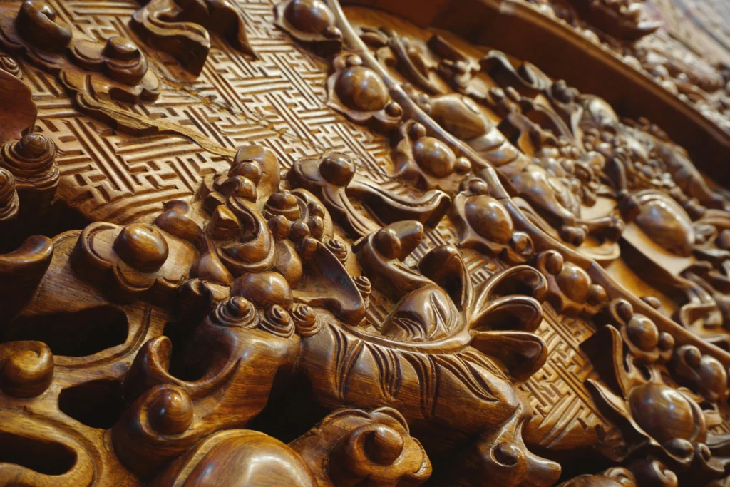 A wood carving